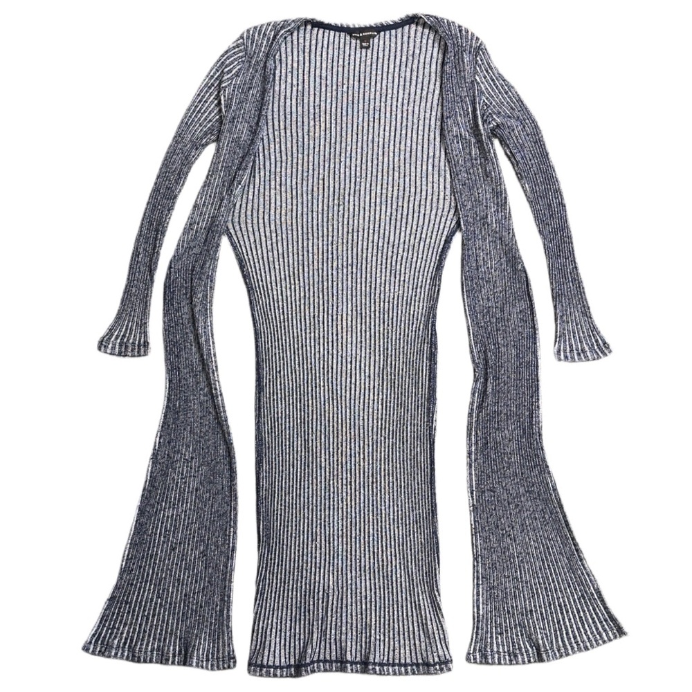 ROCK & REPUBLIC women's navy duster split style cardigan, S.